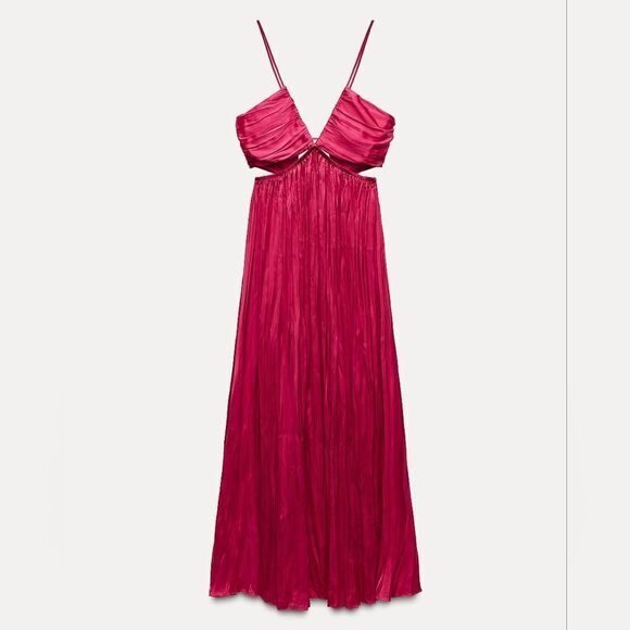 NWTβZARA CREASED-EFFECT CUT-OUTβDRESS - Picture 14 of 16